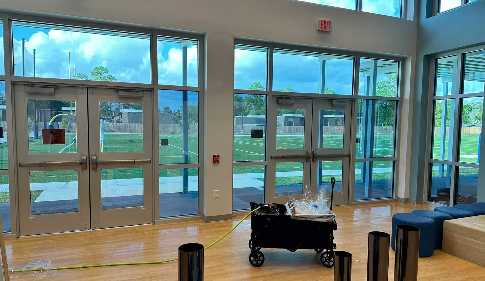Commercial security window film installed by LeWolf in Montgomery County, Texas
