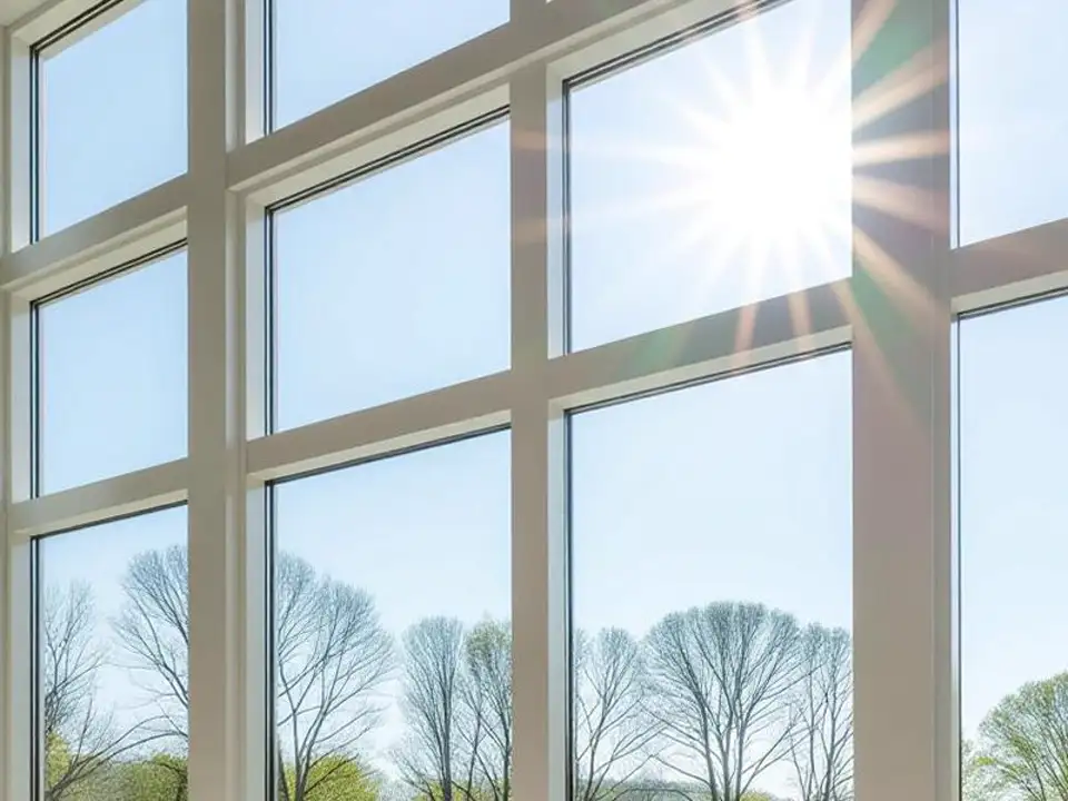Sun-facing residential windows treated with energy saving solar control film